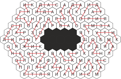 Шестиугольный филворд - ответ